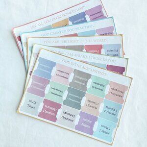 Aesthetic Bible Tab Stickers 75pcs Peel-Stick Index Tabs #35mm Square Guide